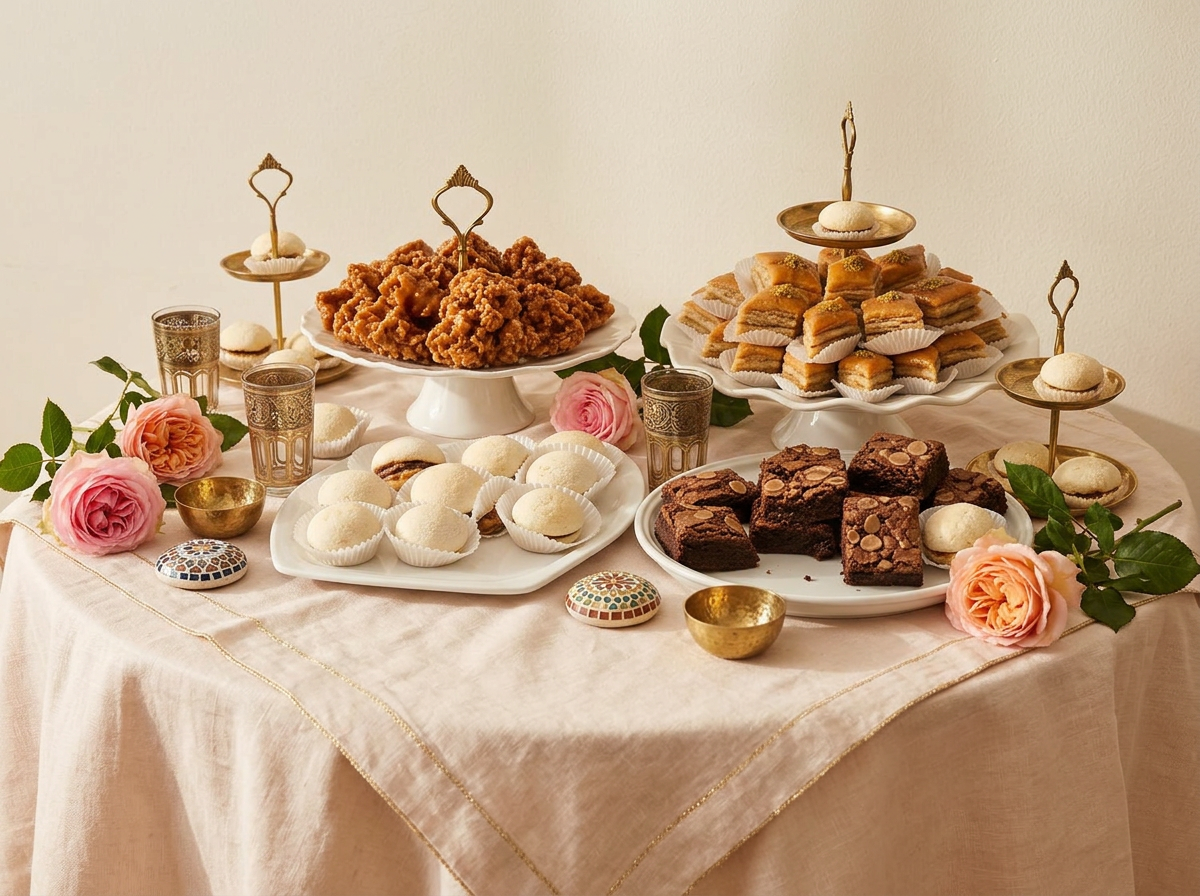 Zoet buffet met gebak, cookies en bites